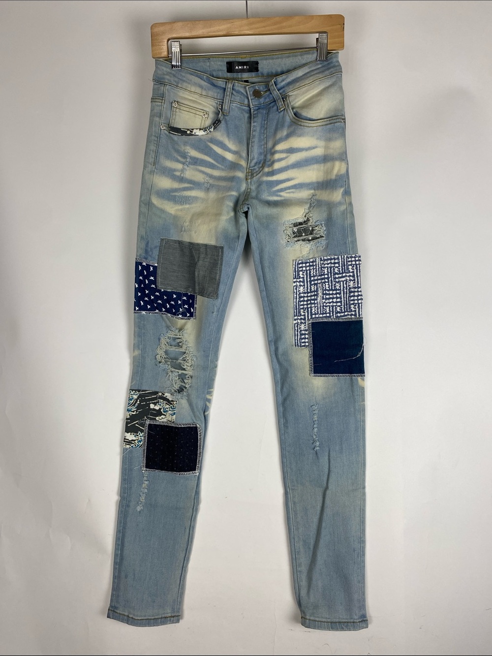 AMIRI - Skinny-Fit Panelled Distressed Stretch-patched Denim Jeans Men’s 28